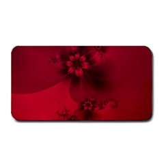 Scarlet Red Floral Print Medium Bar Mats by SpinnyChairDesigns