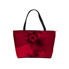 Scarlet Red Floral Print Classic Shoulder Handbag