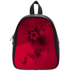 Scarlet Red Floral Print School Bag (small) by SpinnyChairDesigns