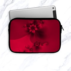 Scarlet Red Floral Print Apple Ipad Mini Zipper Cases by SpinnyChairDesigns