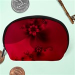 Scarlet Red Floral Print Accessory Pouch (Large) Back