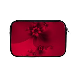 Scarlet Red Floral Print Apple MacBook Pro 13  Zipper Case