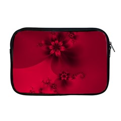 Scarlet Red Floral Print Apple MacBook Pro 17  Zipper Case