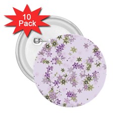 Purple Wildflower Print 2 25  Buttons (10 Pack)  by SpinnyChairDesigns