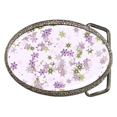 Purple Wildflower Print Belt Buckles by SpinnyChairDesigns