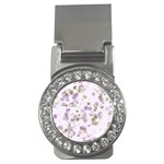 Purple Wildflower Print Money Clips (CZ)  Front