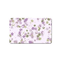 Purple Wildflower Print Magnet (name Card) by SpinnyChairDesigns