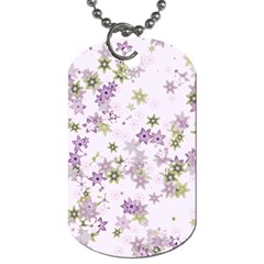 Purple Wildflower Print Dog Tag (one Side) by SpinnyChairDesigns