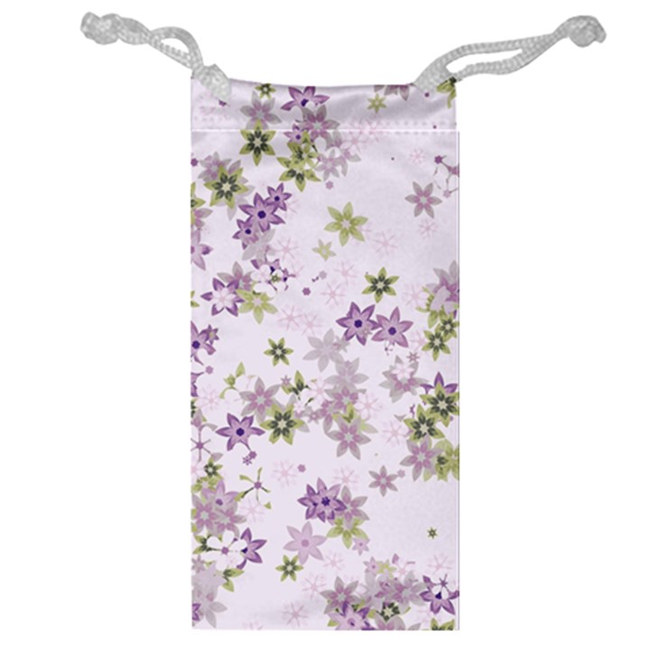 Purple Wildflower Print Jewelry Bag