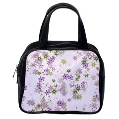 Purple Wildflower Print Classic Handbag (one Side) by SpinnyChairDesigns