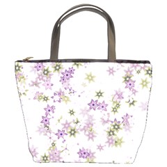 Purple Wildflower Print Bucket Bag by SpinnyChairDesigns