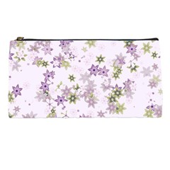 Purple Wildflower Print Pencil Case by SpinnyChairDesigns