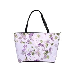 Purple Wildflower Print Classic Shoulder Handbag by SpinnyChairDesigns