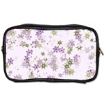 Purple Wildflower Print Toiletries Bag (Two Sides) Front