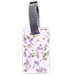 Purple Wildflower Print Luggage Tag (one Side) by SpinnyChairDesigns