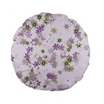 Purple Wildflower Print Standard 15  Premium Round Cushions Front