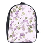 Purple Wildflower Print School Bag (XL) Front