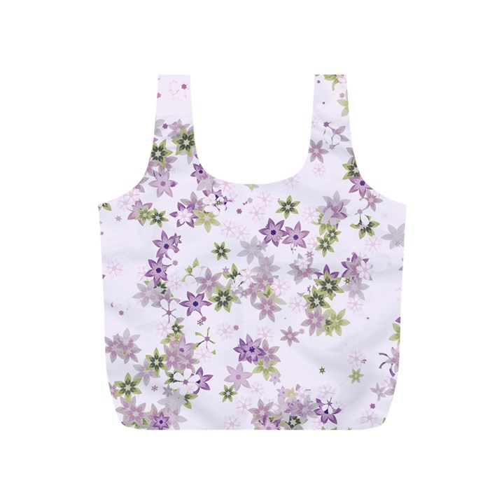 Purple Wildflower Print Full Print Recycle Bag (S)