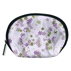 Purple Wildflower Print Accessory Pouch (medium) by SpinnyChairDesigns