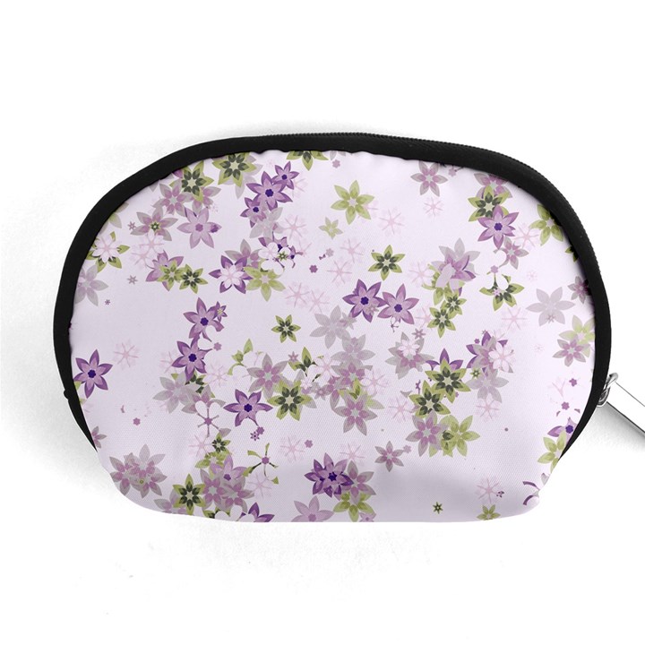 Purple Wildflower Print Accessory Pouch (Medium)