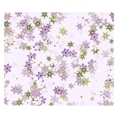 Purple Wildflower Print Double Sided Flano Blanket (small)  by SpinnyChairDesigns