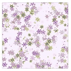 Purple Wildflower Print Large Satin Scarf (square) by SpinnyChairDesigns