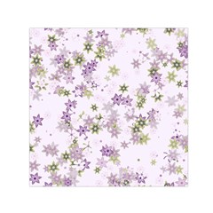 Purple Wildflower Print Small Satin Scarf (square) by SpinnyChairDesigns