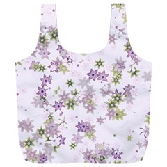 Purple Wildflower Print Full Print Recycle Bag (xxl) by SpinnyChairDesigns