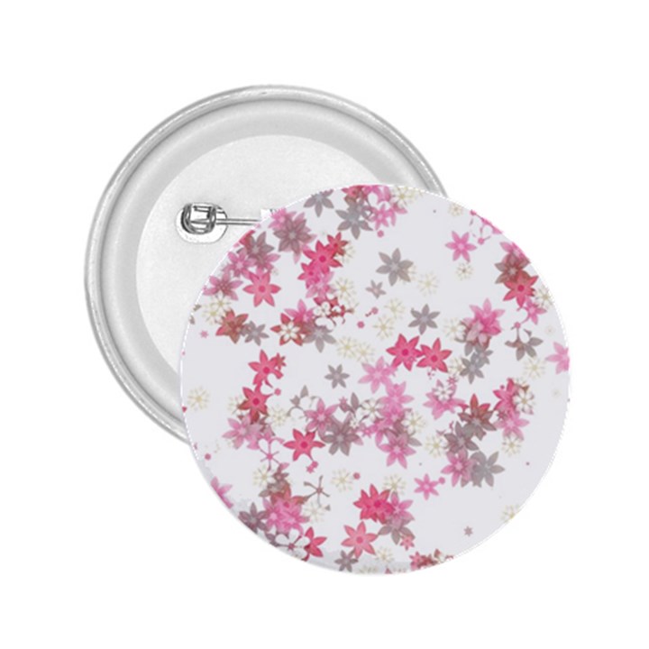 Pink Wildflower Print 2.25  Buttons