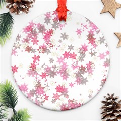 Pink Wildflower Print Ornament (round) by SpinnyChairDesigns