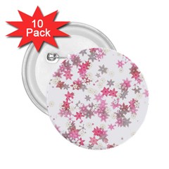 Pink Wildflower Print 2 25  Buttons (10 Pack)  by SpinnyChairDesigns