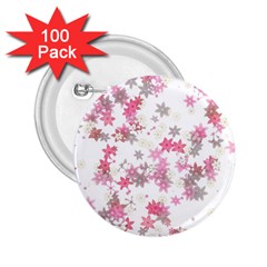 Pink Wildflower Print 2 25  Buttons (100 Pack)  by SpinnyChairDesigns