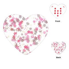 Pink Wildflower Print Playing Cards Single Design (heart) by SpinnyChairDesigns