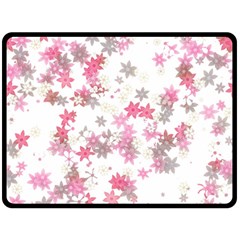 Pink Wildflower Print Fleece Blanket (large)  by SpinnyChairDesigns