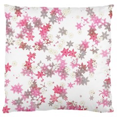 Pink Wildflower Print Large Cushion Case (two Sides) by SpinnyChairDesigns