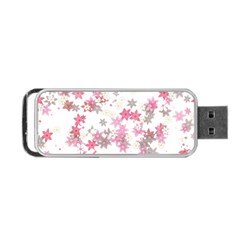 Pink Wildflower Print Portable Usb Flash (two Sides) by SpinnyChairDesigns