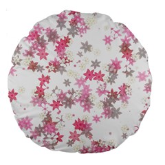 Pink Wildflower Print Large 18  Premium Round Cushions by SpinnyChairDesigns