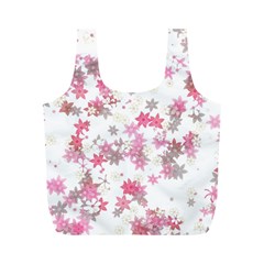 Pink Wildflower Print Full Print Recycle Bag (m) by SpinnyChairDesigns