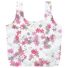 Pink Wildflower Print Full Print Recycle Bag (xl) by SpinnyChairDesigns