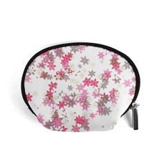 Pink Wildflower Print Accessory Pouch (small) by SpinnyChairDesigns