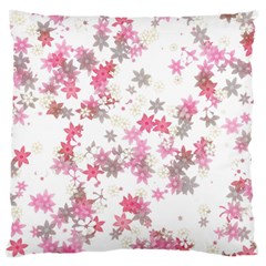 Pink Wildflower Print Large Flano Cushion Case (two Sides) by SpinnyChairDesigns