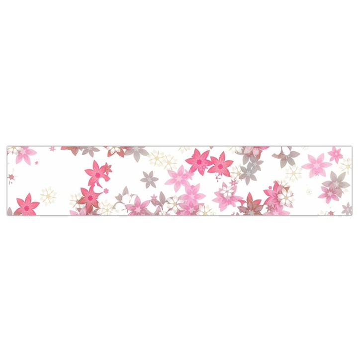 Pink Wildflower Print Small Flano Scarf