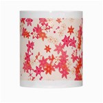 Vermilion and Coral Floral Print White Mugs Center