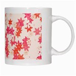 Vermilion and Coral Floral Print White Mugs Right