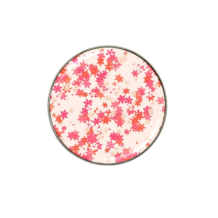 Vermilion and Coral Floral Print Hat Clip Ball Marker (10 pack)