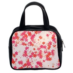 Vermilion And Coral Floral Print Classic Handbag (two Sides) by SpinnyChairDesigns