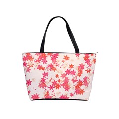 Vermilion And Coral Floral Print Classic Shoulder Handbag by SpinnyChairDesigns