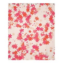 Vermilion And Coral Floral Print Shower Curtain 60  X 72  (medium)  by SpinnyChairDesigns