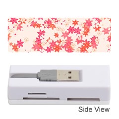 Vermilion And Coral Floral Print Memory Card Reader (stick) by SpinnyChairDesigns