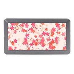 Vermilion And Coral Floral Print Memory Card Reader (mini) by SpinnyChairDesigns